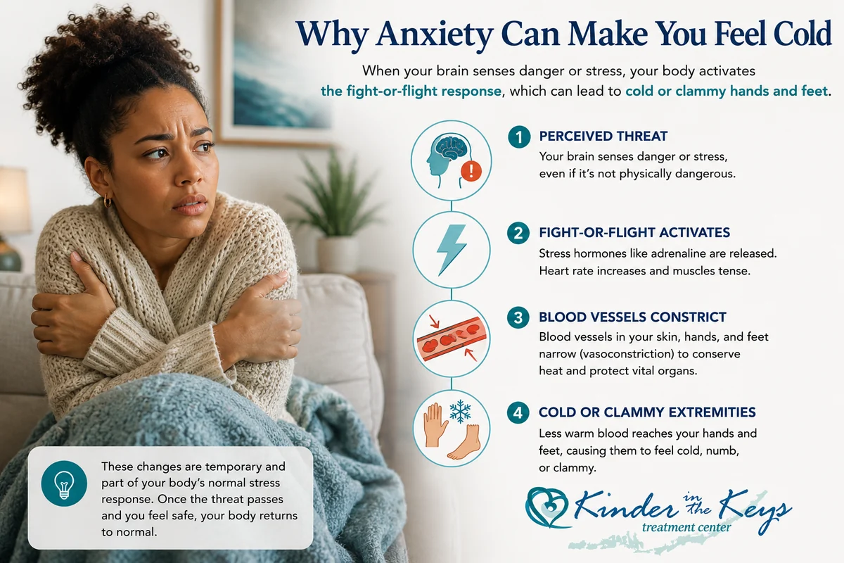 Why anxiety can cause cold hands and feet through the fight-or-flight response