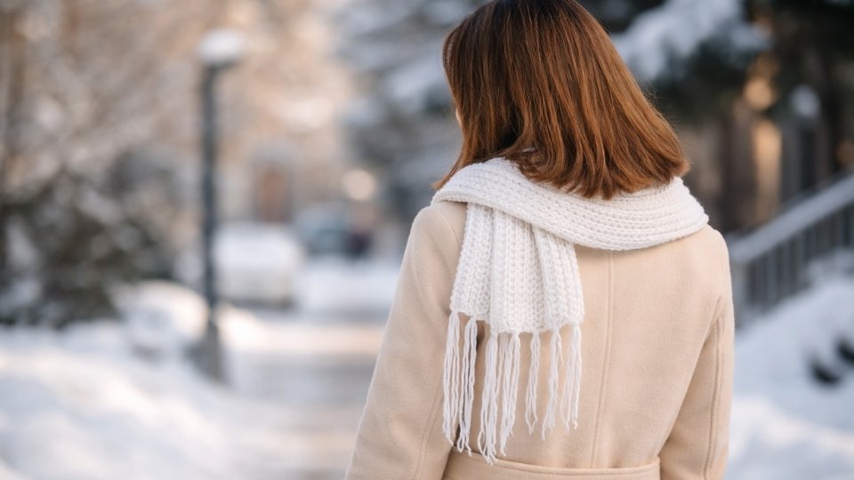 Woman practicing self care by walking outdoors during the winter holidays