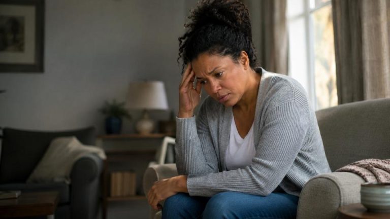 narcissist symptoms hero image of a woman sitting down thinking about her relationship