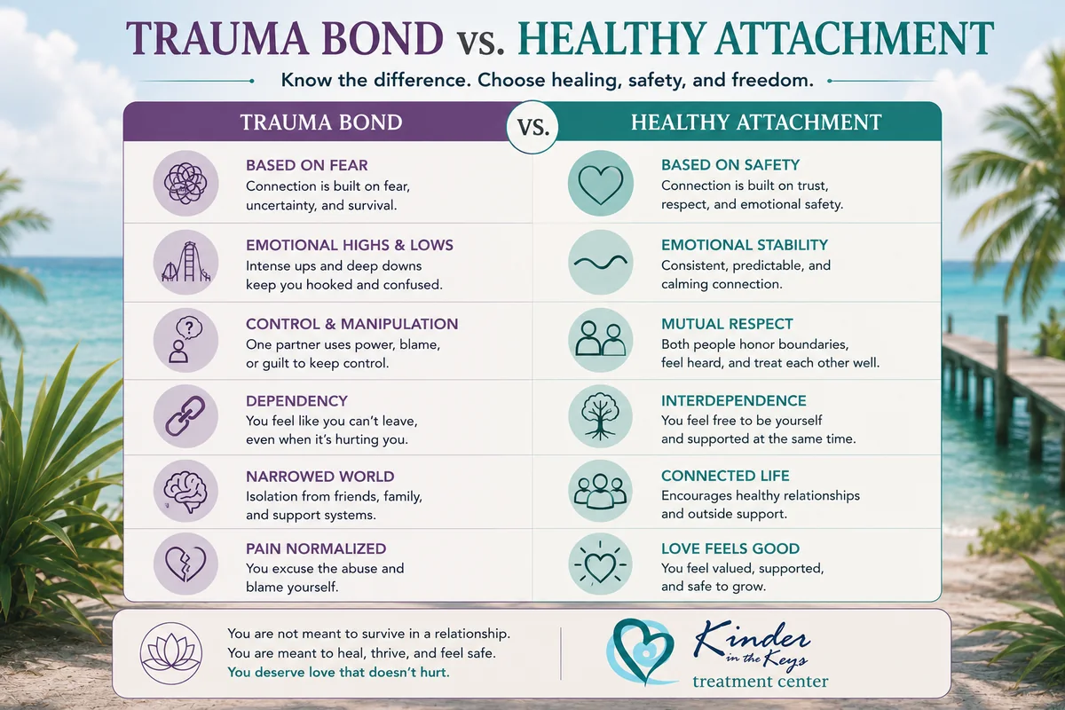 Trauma bond vs healthy attachment signs in relationships