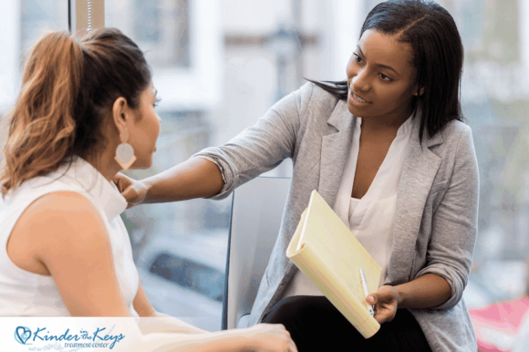 Women discussing aftercare planning at Kinder in the Keys