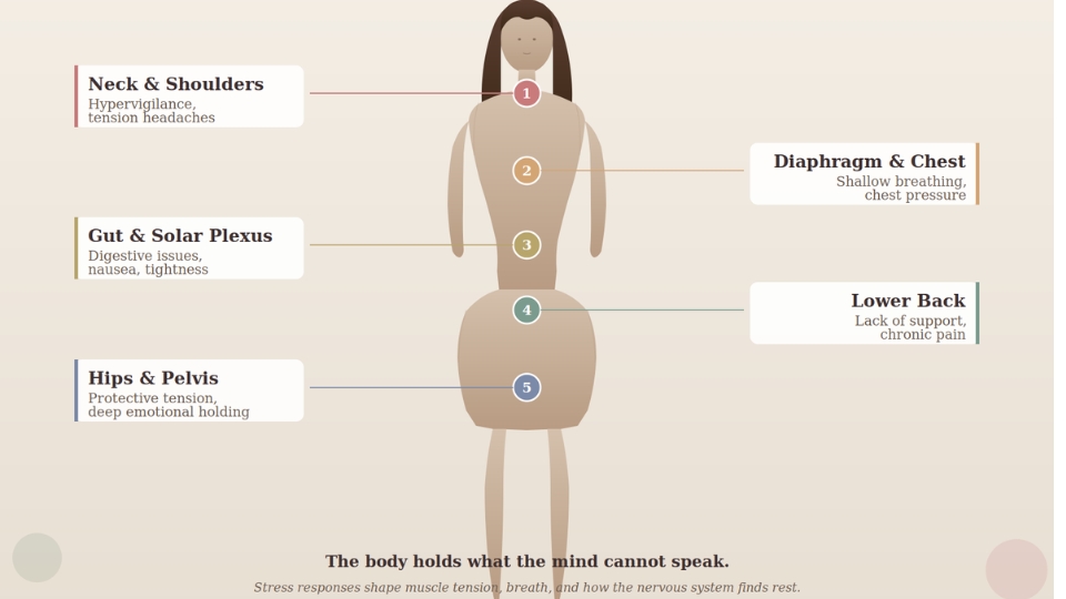 Where Trauma Is Stored in the Body chart