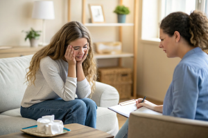 therapy with distressed client