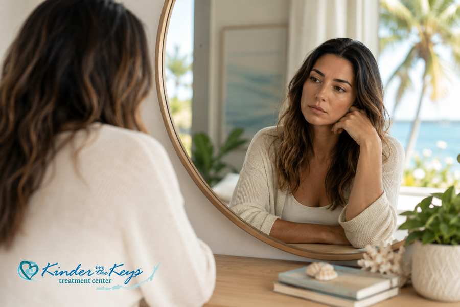 Woman reflecting on overlapping anxiety depression and PTSD symptoms