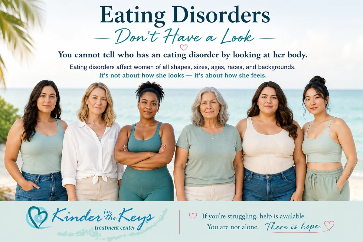 Diverse adult women showing that eating disorders can affect women of all ages, shapes, sizes, and backgrounds