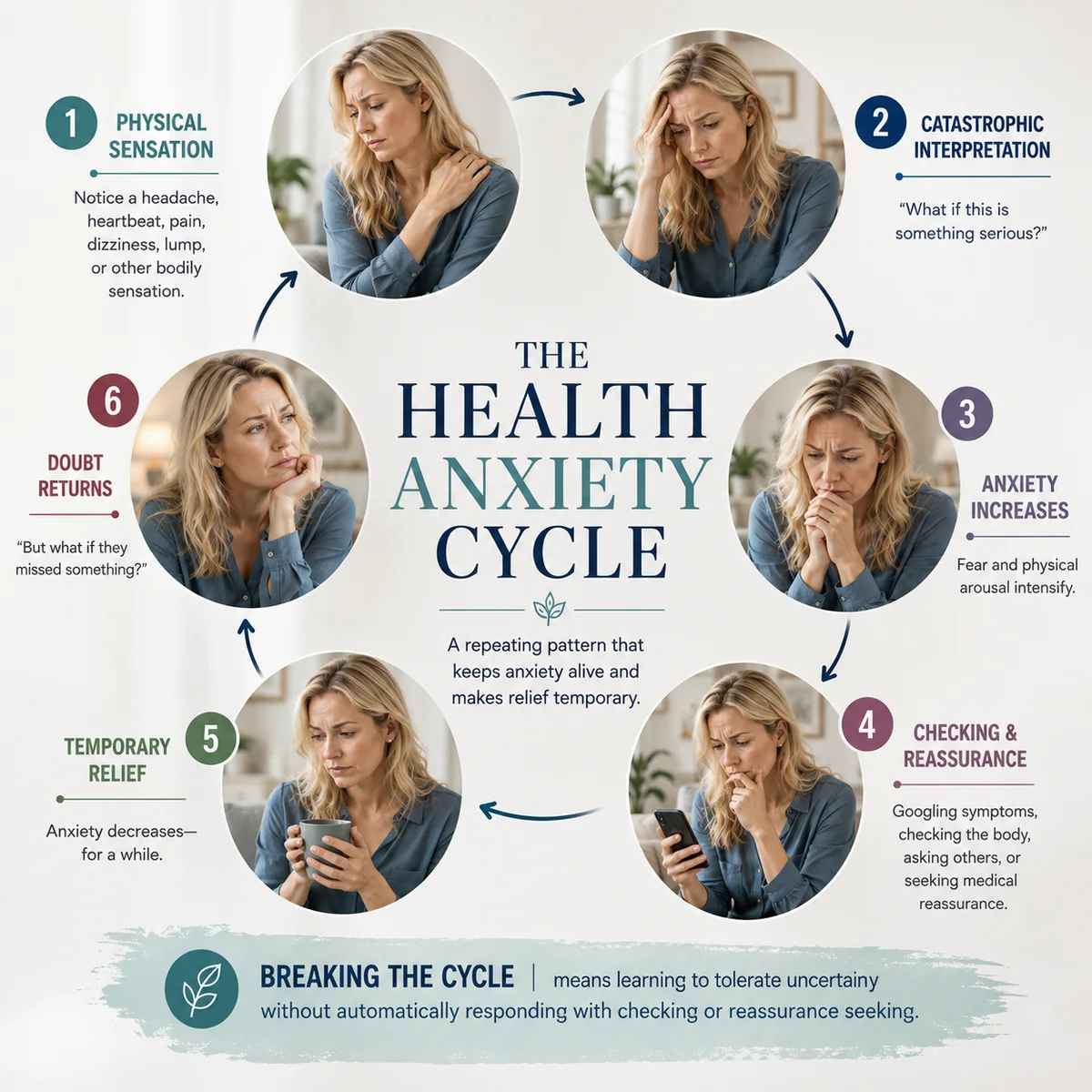 Signs of hypochondriasis and the health anxiety cycle