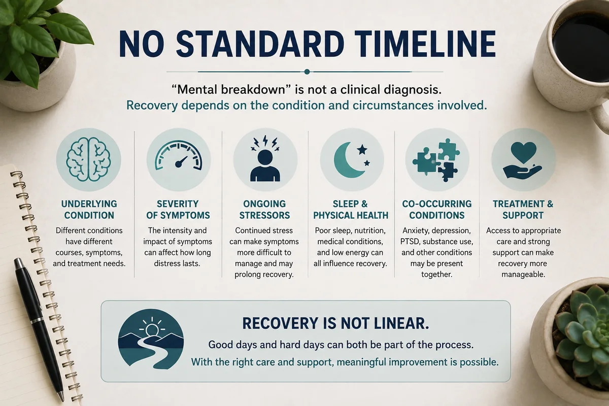 How long do mental breakdowns last and factors that can affect recovery