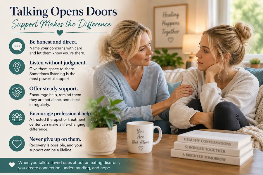 Talk to loved ones about an eating disorder with support from family